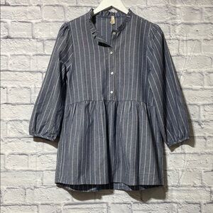 Orange Creek Charcoal Dress with Cream Stripes